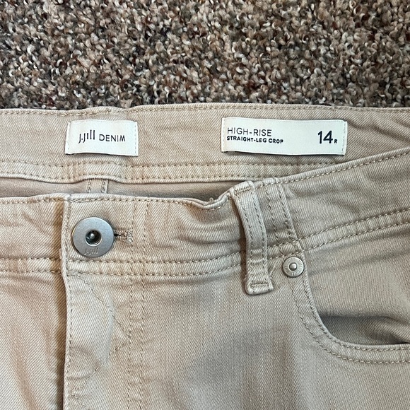 Lot 3 pairs J. Jill Denim High Rise Straight Leg Crop Jeans White Pink Tan 14 - Picture 9 of 11
